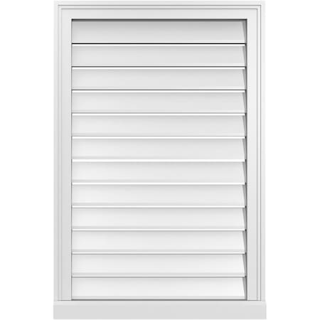 Ekena Millwork Vertical Surface Mount PVC Gable Vent: Functional, w/ 2"W x 2"P Brickmould Sill Frame, 24"W x 36"H GVPVE24X3603SF